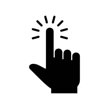 Simge vektörüne elle tıkla. işaret simgesi vektörü. el imleç simgesi vektörü