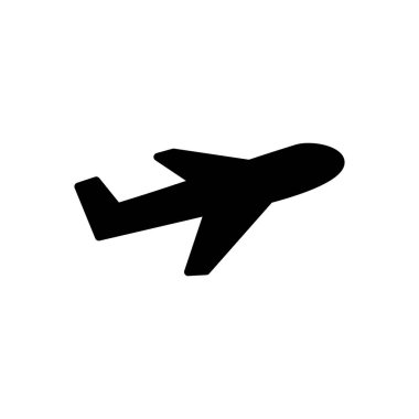 Düzlem simgesi vektörü. Uçak ikonu vektörü. Uçuş taşıma sembolü. Seyahat illüstrasyonu. Tatil sembolü