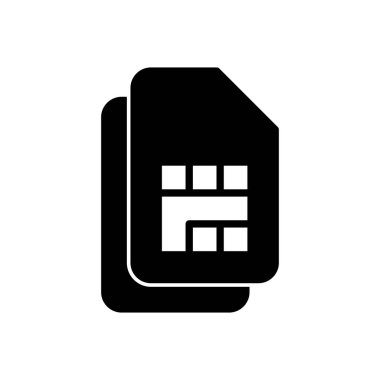 Sim kart simge vektörü. çift sim kart simgesi vektörü