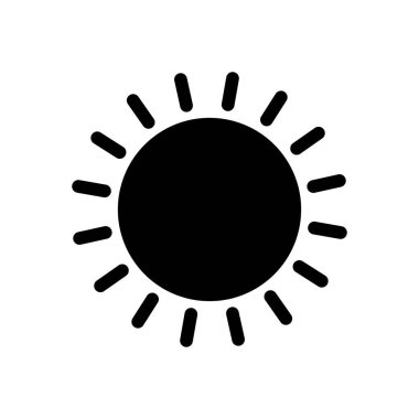 Güneş ikonu vektörü. Parlaklık Simgesi vektörü