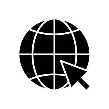 Web simgesi vektörü. Web simgesine git. Web tıklama simgesi