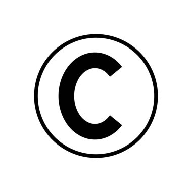 Telif hakkı simgesi vektörü. telif hakkı sembolleri