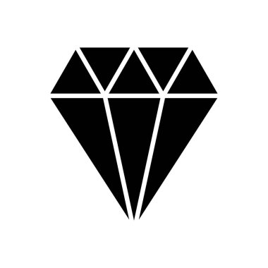 Elmas ikon vektörü. Elmas mücevher vektör simgesi.