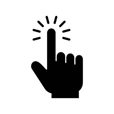 Simge vektörüne elle tıkla. işaret simgesi vektörü. el imleç simgesi vektörü