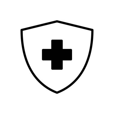 Sağlık sigortası ikonu vektörü. Sigorta sağlık belgesi simgesi