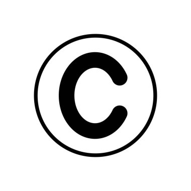 Telif hakkı simgesi vektörü. telif hakkı sembolleri