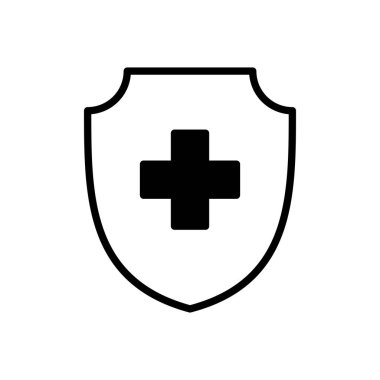 Sağlık sigortası ikonu vektörü. Sigorta sağlık belgesi simgesi