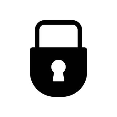 Simge vektörünü kilitle. Asma kilit ikon vektörü. Şifreleme simgesi. Güvenlik sembolü