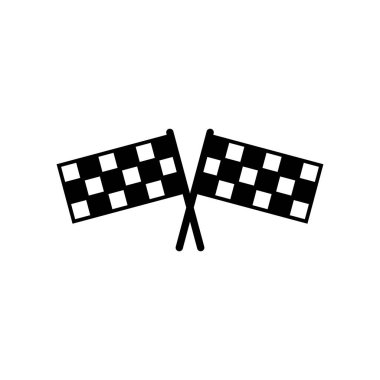 Yarış bayrağı ikonu vektörü. Yarış bayrağı simgesi. Damalı yarış bayrağı simgesi