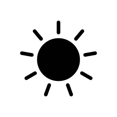 Güneş ikonu vektörü. Parlaklık Simgesi vektörü