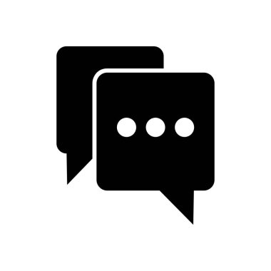 Sohbet ikonu vektörü. Konuşma balonu ikonu. Yorum simgesi vektörü. Mesaj var. Bizimle irtibata geç