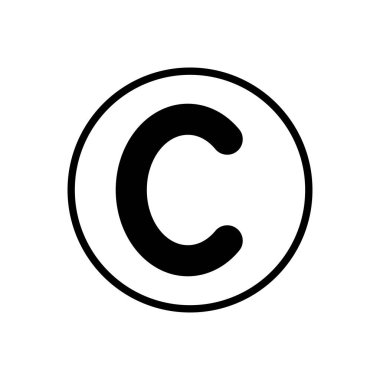 Telif hakkı simgesi vektörü. telif hakkı sembolleri