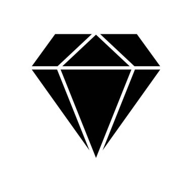 Elmas ikon vektörü. Elmas mücevher vektör simgesi.