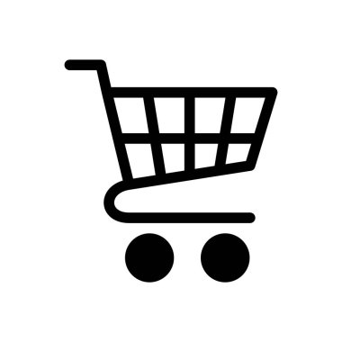 Alışveriş ikonu vektörü. Alışveriş arabası ikonu. Trolley simge vektörü