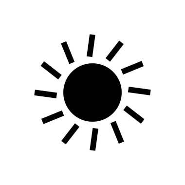 Güneş ikonu vektörü. Parlaklık Simgesi vektörü