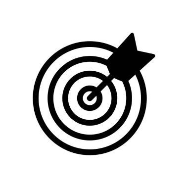 Hedef ikon vektörü. hedef simge vektörü. hedef pazarlama simgesi vektörü