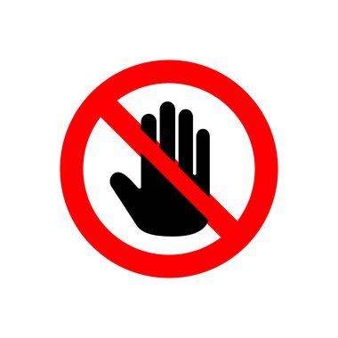 Simge vektörünü durdur. Dur tabelası. el durdurma simgesi vektörü