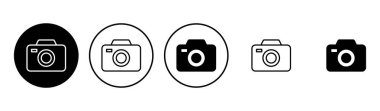 Kamera simgesi ayarlandı. Fotoğraf makinesi simgesi. kamera fotoğrafçılık simgesi.