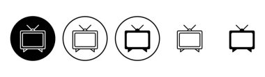 Televizyon ikonu ayarlandı. televizyon simgesi vektörü