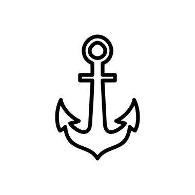 Çapa simgesi vektörü. Çapa sembolü logosu. Çapa deniz simgesi.