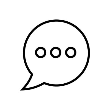 Sohbet ikonu vektörü. Konuşma balonu ikonu. Yorum simgesi vektörü. Mesaj var. Bizimle irtibata geç