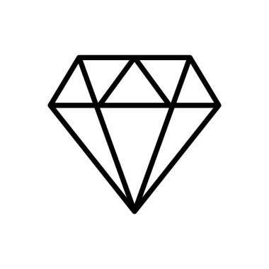Elmas ikon vektörü. Elmas mücevher vektör simgesi.