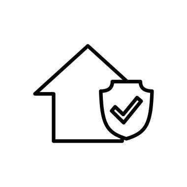 Ev sigortası ikonu vektörü. ev koruma simgesi.