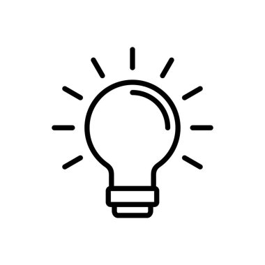 Lamba simgesi vektörü. Ampul simgesi vektörü. fikir sembolü.