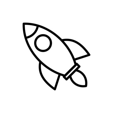 Roket ikon vektörü. Başlangıç simgesi vektörü. 