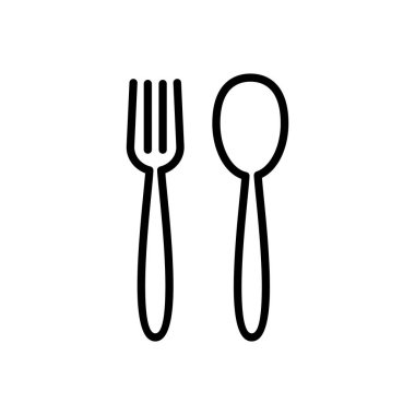 kaşık ve çatal ikon vektörü. kaşık, çatal ve bıçak ikonu vektörü. restoran simgesi