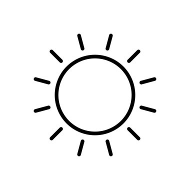 Güneş ikonu vektörü. Parlaklık Simgesi vektörü