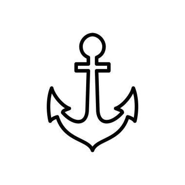 Çapa simgesi vektörü. Çapa sembolü logosu. Çapa deniz simgesi.