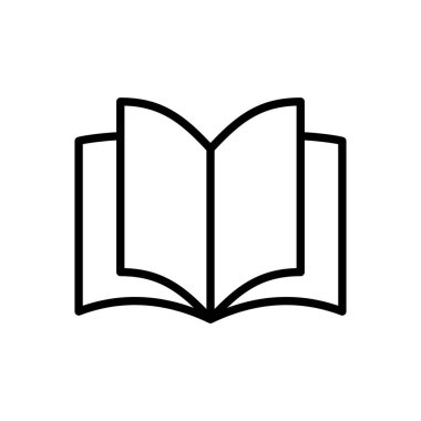 Kitap ikonu vektörü. Kitap simgesi vektörünü aç. Kitap simgesi
