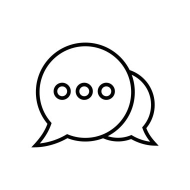 Sohbet ikonu vektörü. Konuşma balonu ikonu. Yorum simgesi vektörü. Mesaj var. Bizimle irtibata geç