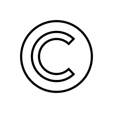 Telif hakkı simgesi vektörü. telif hakkı sembolleri