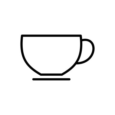 Kahve fincanı ikon vektörü. Bir kahve ikonu vektörünü kap.