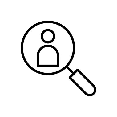 Simge vektörü işe alınıyor. Arama işi boşluk simgesi. İnsan kaynakları konsepti. İşe alım.