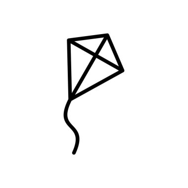 Kite simgesi vektörü. Uçurtma vektör simgesi.