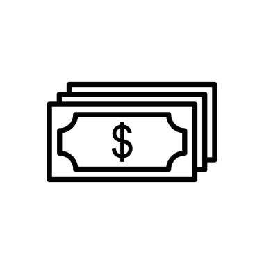 Para ikonu vektörü. Para vektörü simgesi. 