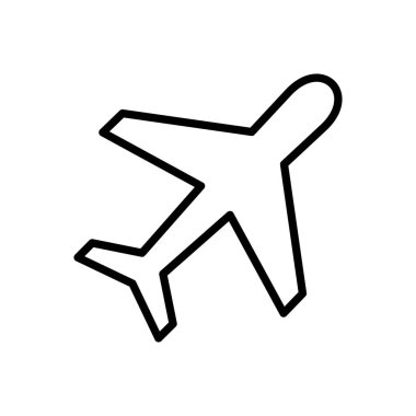 Düzlem simgesi vektörü. Uçak ikonu vektörü. Uçuş taşıma sembolü. Seyahat illüstrasyonu. Tatil sembolü