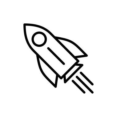 Roket ikon vektörü. Başlangıç simgesi vektörü. 