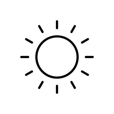 Güneş ikonu vektörü. Parlaklık Simgesi vektörü