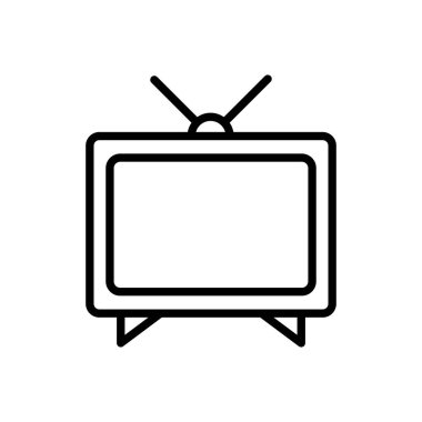 Televizyon ikonu vektörü. televizyon simgesi vektörü