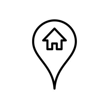 Adres simgesi vektörü. ev konumu simge vektörü