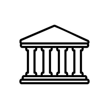 Banka simgesi vektörü. Banka vektör simgesi, müze, üniversite