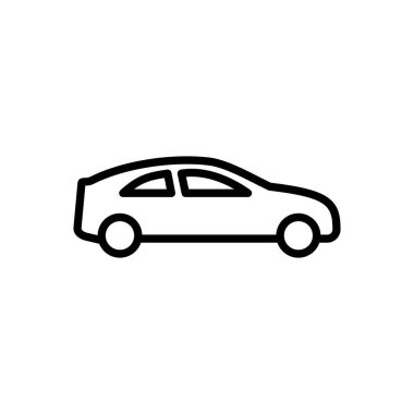 Araba ikonu vektörü. Araba vektör simgesi. küçük sedan