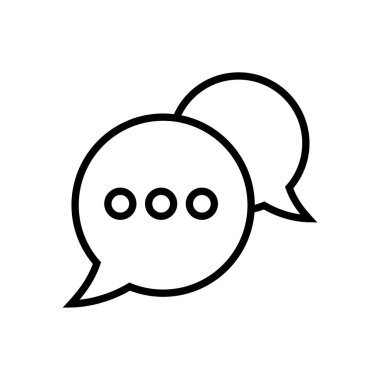 Sohbet ikonu vektörü. Konuşma balonu ikonu. Yorum simgesi vektörü. Mesaj var. Bizimle irtibata geç