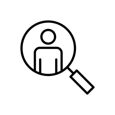 Simge vektörü işe alınıyor. Arama işi boşluk simgesi. İnsan kaynakları konsepti. İşe alım.