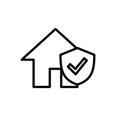 Ev sigortası ikonu vektörü. ev koruma simgesi.