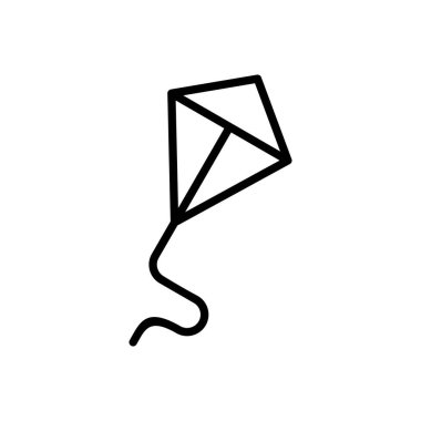 Kite simgesi vektörü. Uçurtma vektör simgesi.